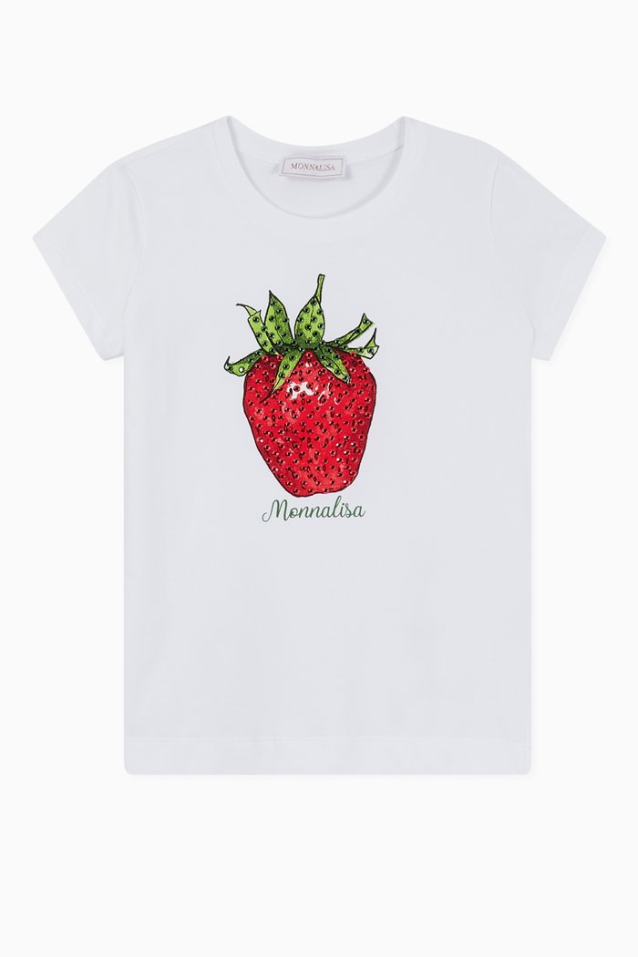 

Strawberry Embellished T-shirt, White