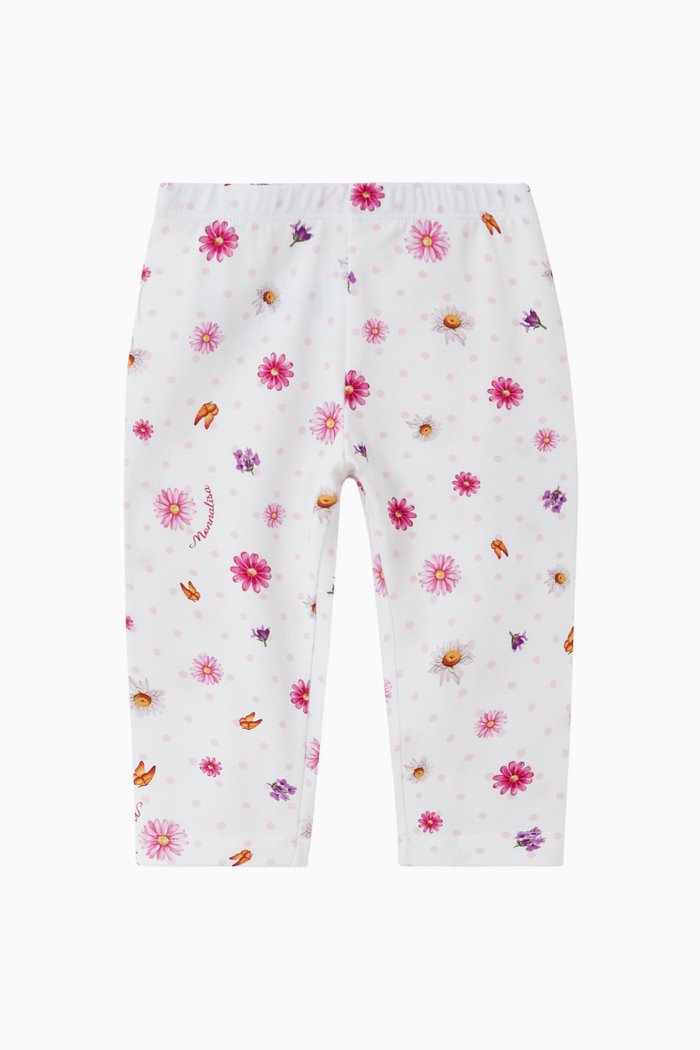 

Print Jersey Leggings in Cotton, White
