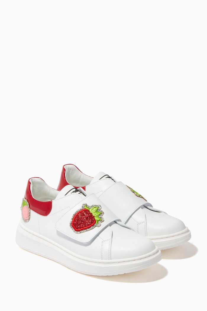 

Strawberry Sneakers in Nappa Leather, White