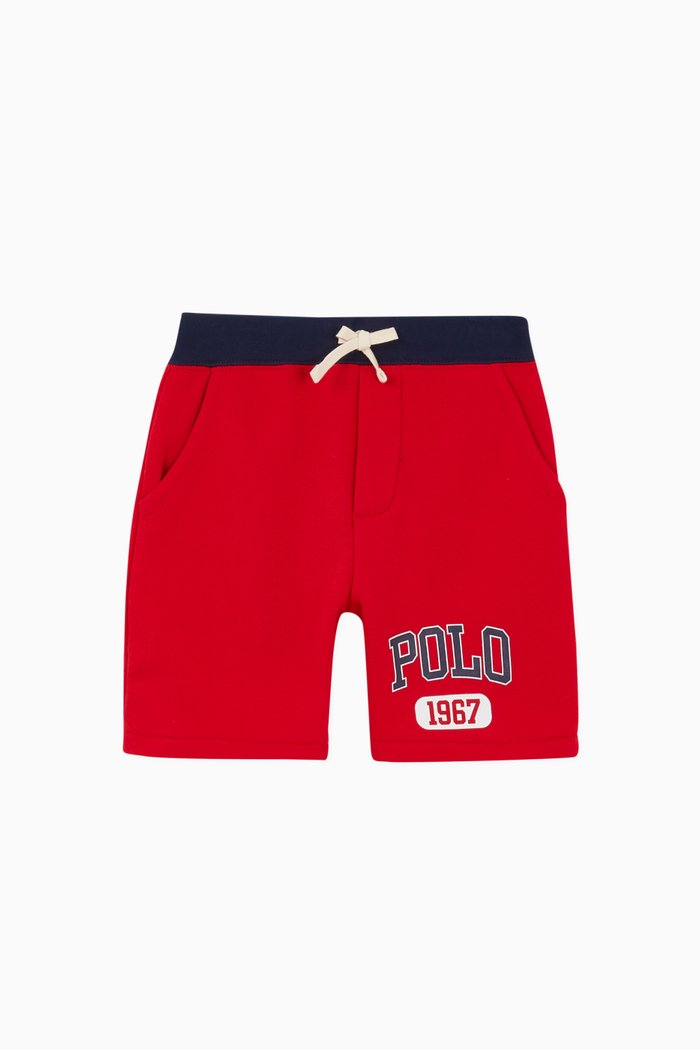 

Logo Fleece Pull-On Shorts, Red