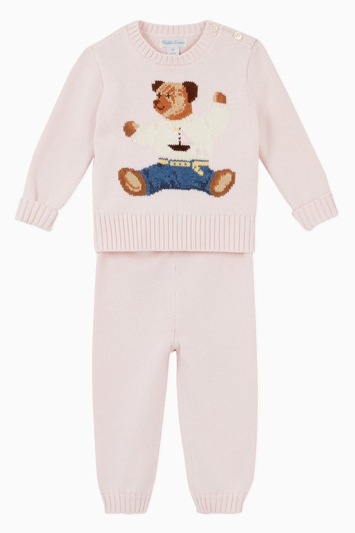

Bear Sweatshirt and Sweatpants, Set of 2, Pink