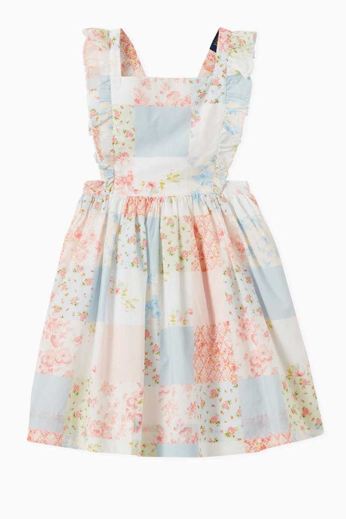 

Patchwork Dress in Cotton Poplin, Multicolour