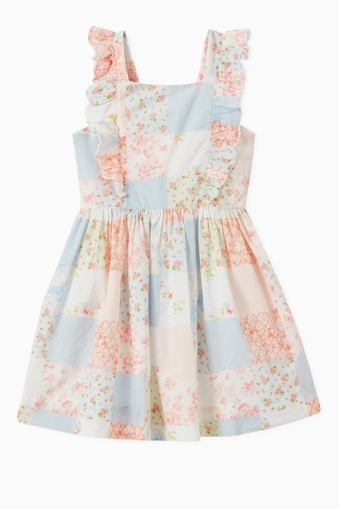 

Patchwork Dress in Cotton Poplin, Multicolour
