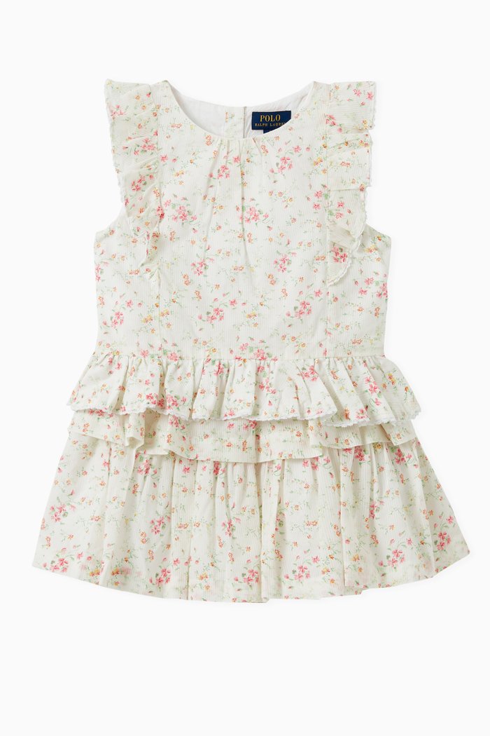 

Floral Top & Skirt Set in Cotton, Multicolour