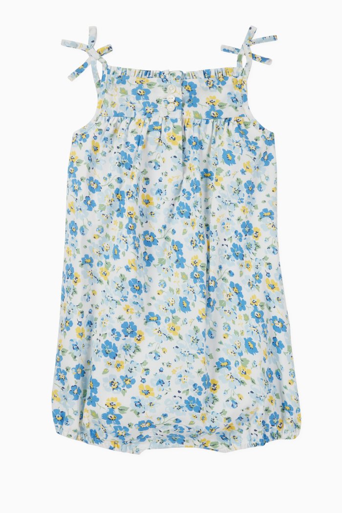 

Floral Romper & Hat Gift Set, Blue