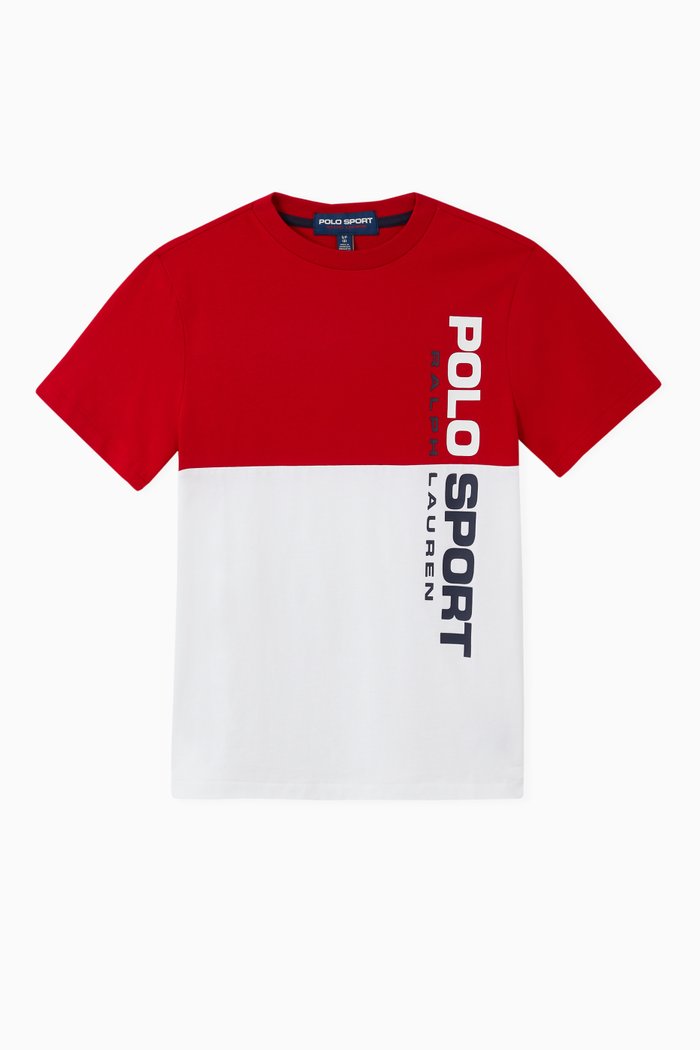 

Colourblock Polo T-shirt in Cotton, Multicolour