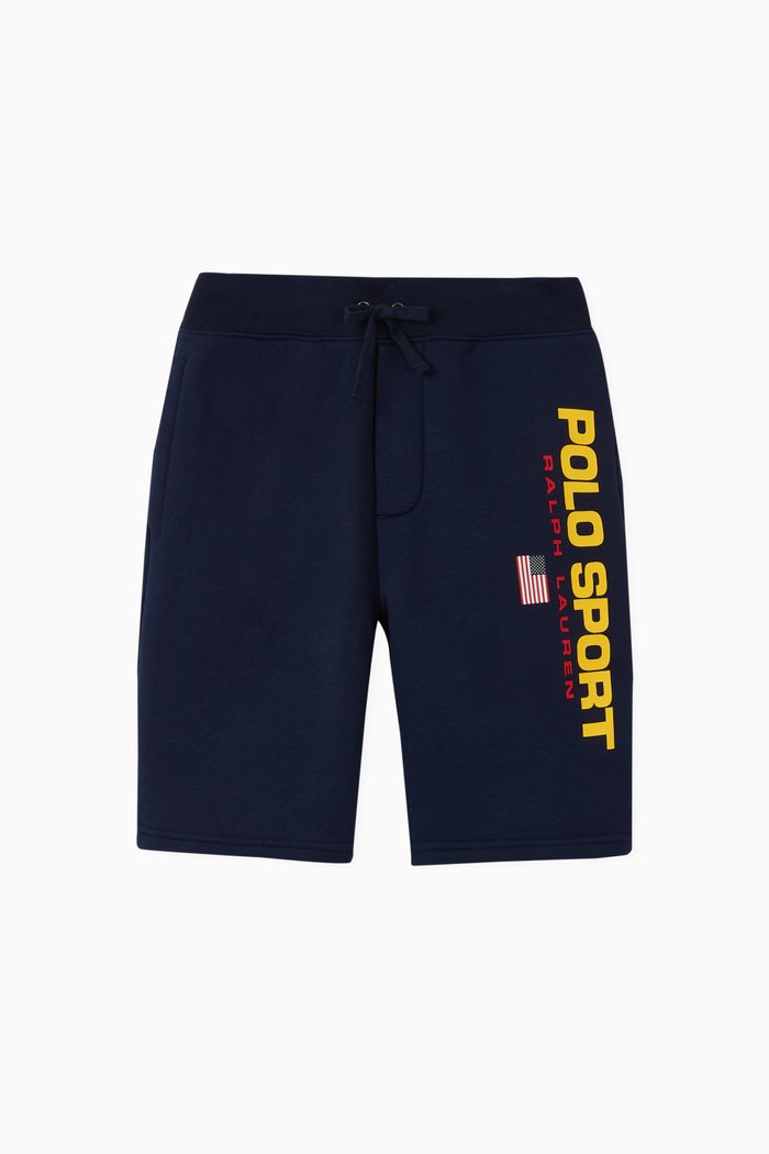 

Polo Sport Logo-Print Shorts in Cotton Jersey, Blue