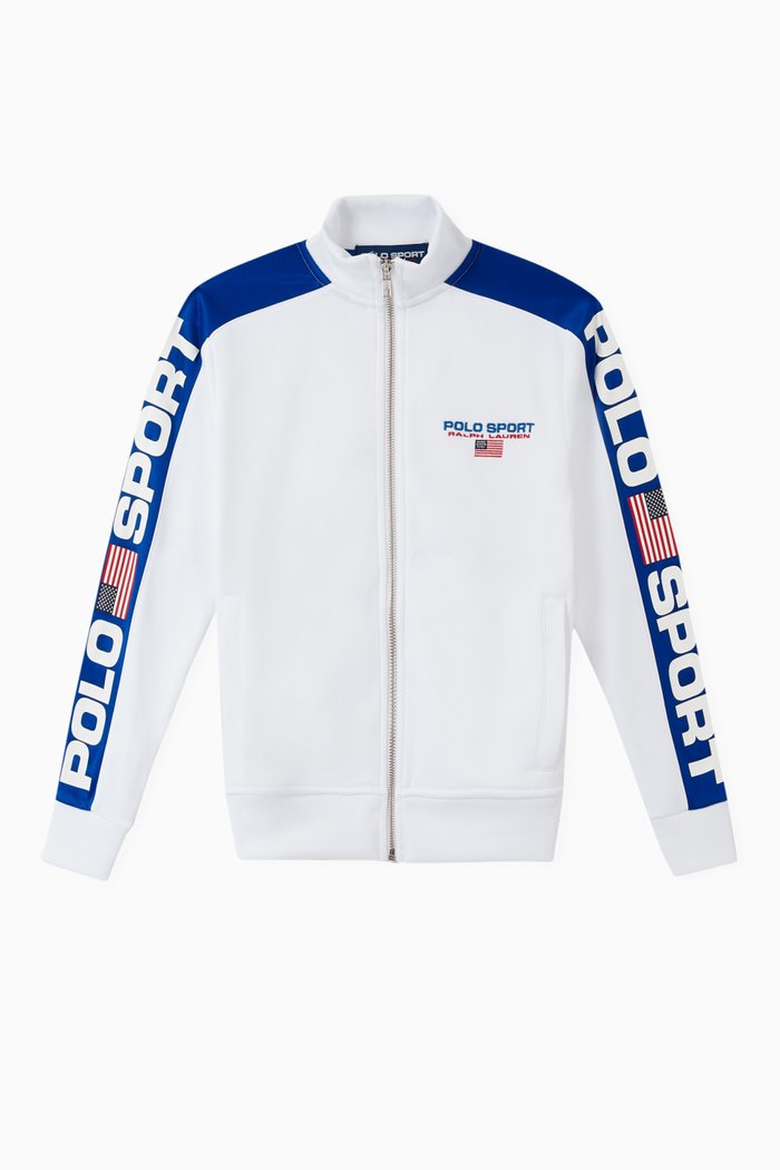 

Logo Tape Sweatshirt in Fleece, White