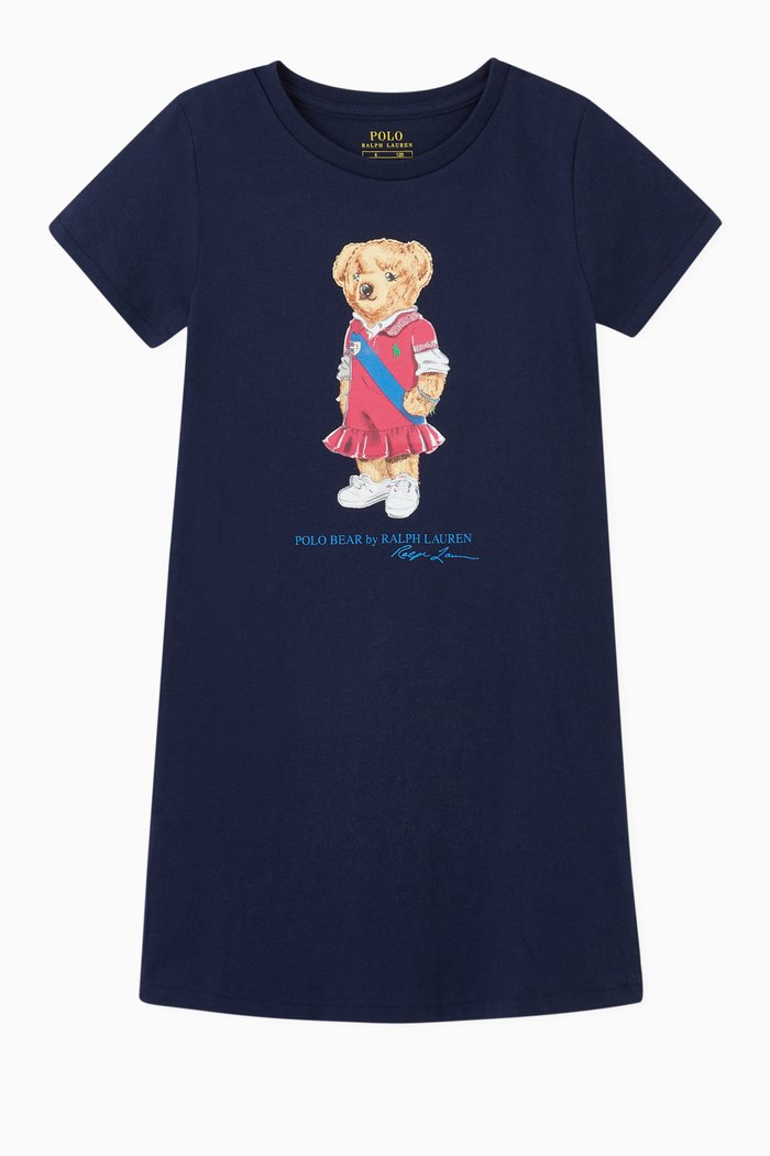 

Bear Jersey T-Shirt Dress, Blue
