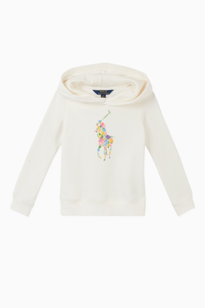 

Polo Logo Sweatshirt Hoodie in Cotton, Neutral