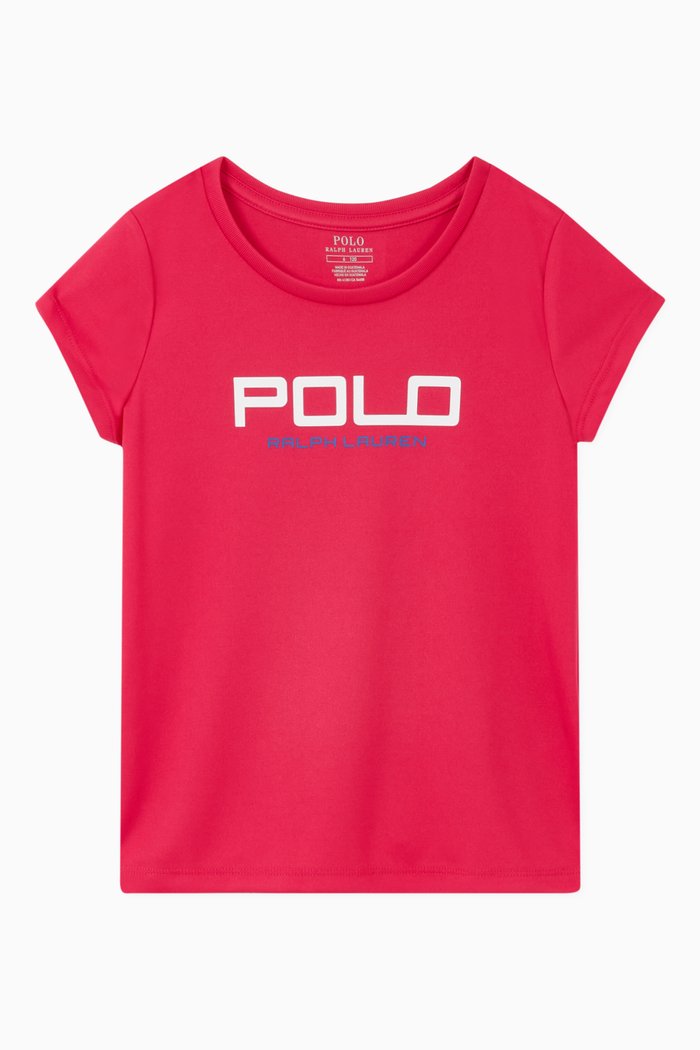Polo Jersey T-Shirt in Cotton, Pink
