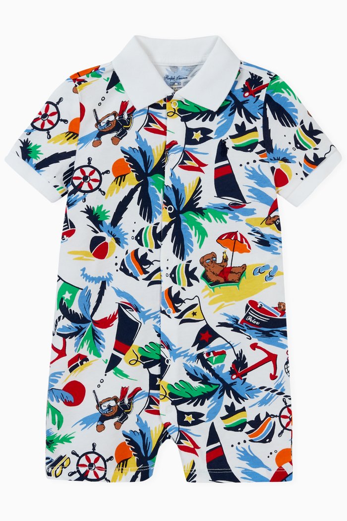 

Printed Romper in Cotton, Multicolour