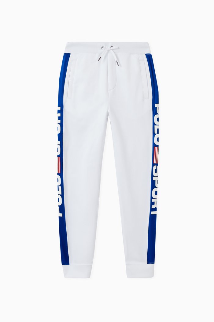 

Logo Tape Sweatpants in Fleece, White