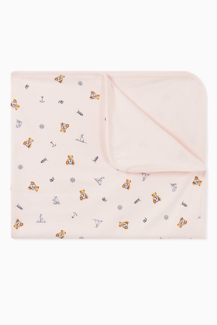 

Polo Bear Interlock Blanket, Pink