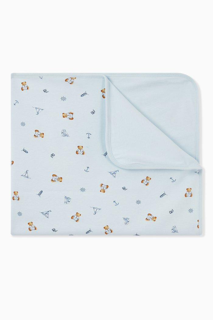 

Polo Bear Interlock Blanket, Blue