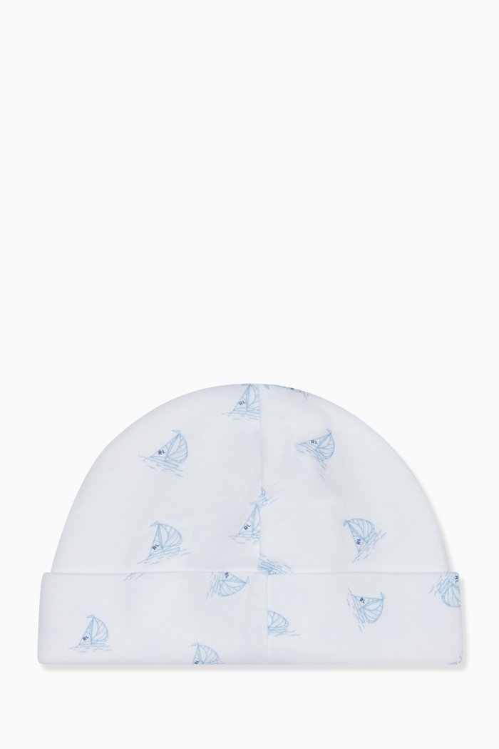 

Polo Bear Cotton Interlock Hat in Cotton, White