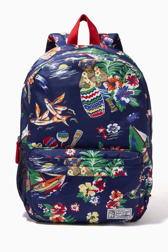 Polo Bear Canvas Backpack, Blue