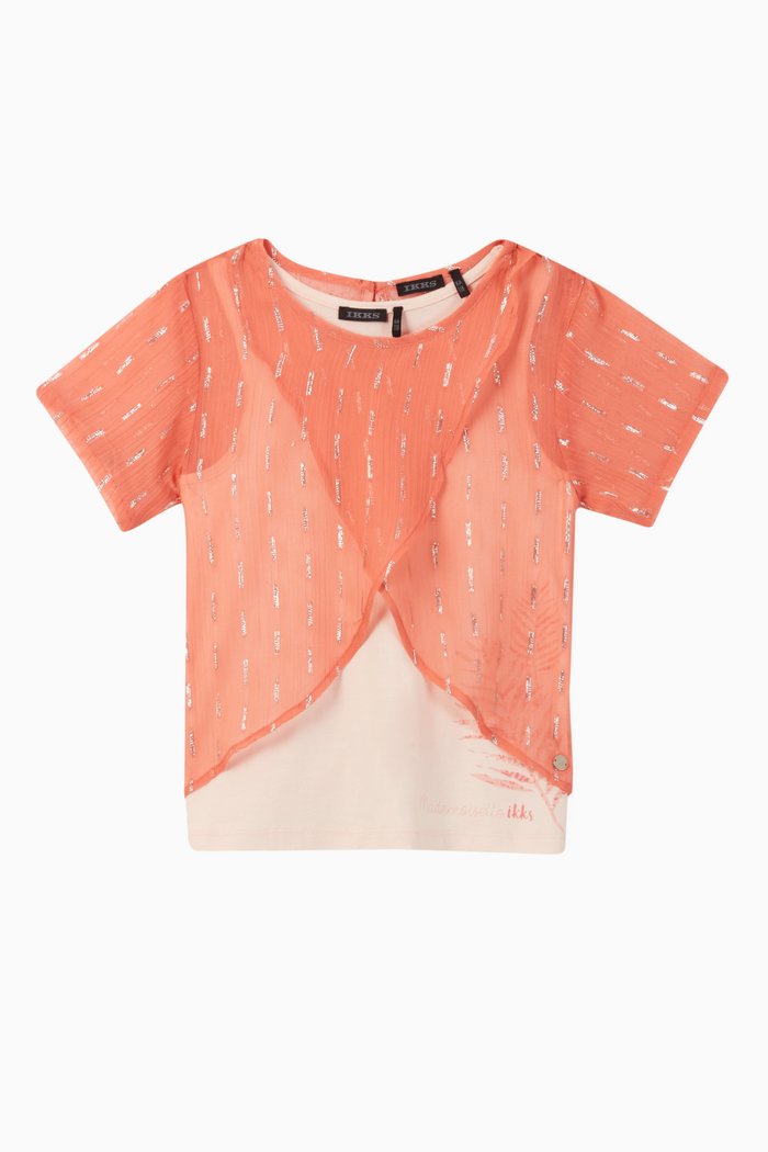 

Chiffon and Jersey Top, Pink