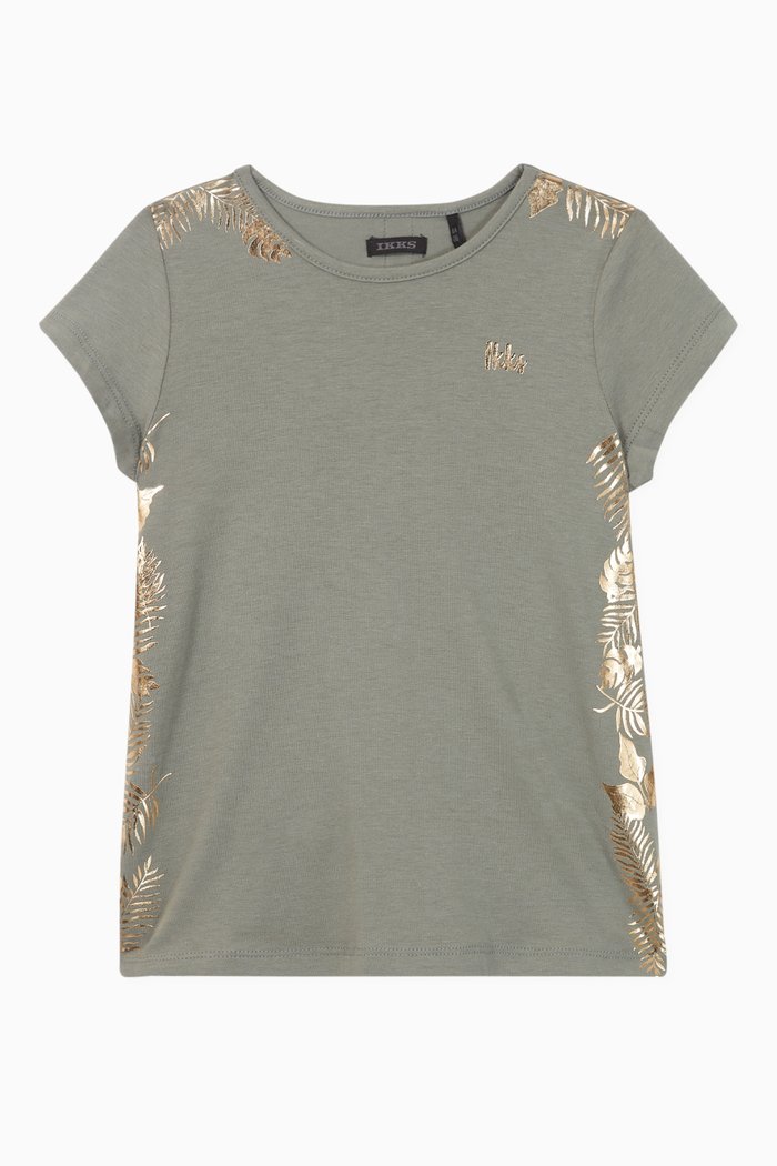

Metallic Foliage Jersey T-Shirt, Green