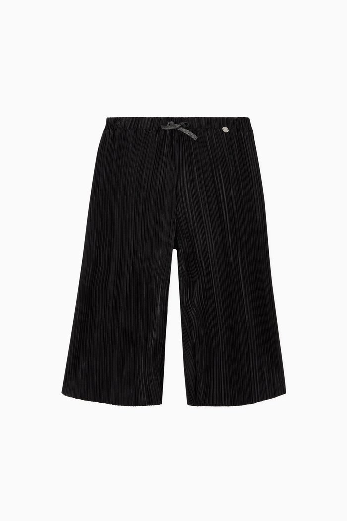 Plissé Pleated Pants, Black