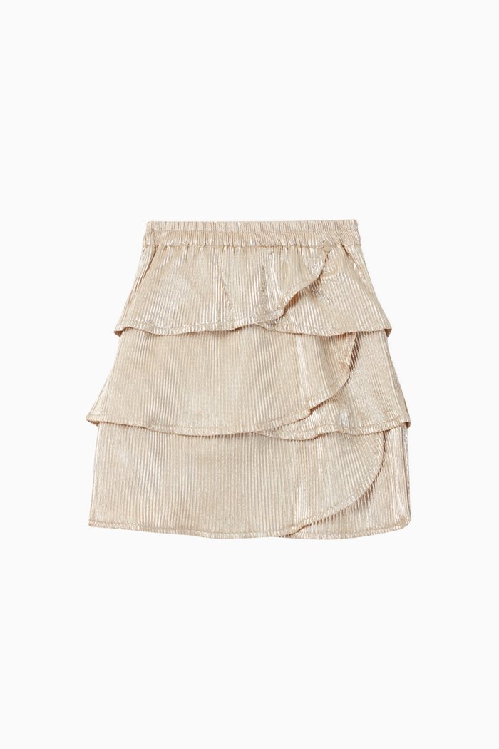 

Tiered Metallic Skirt, Gold