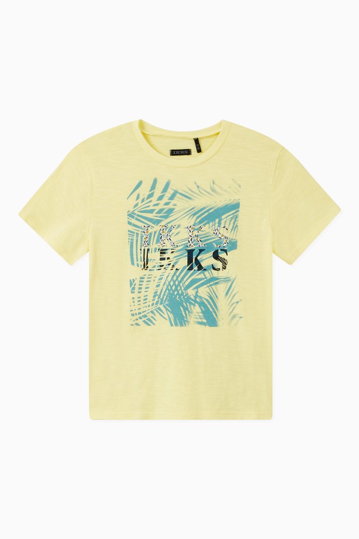 

Tropical Logo Print T-Shirt, Yellow