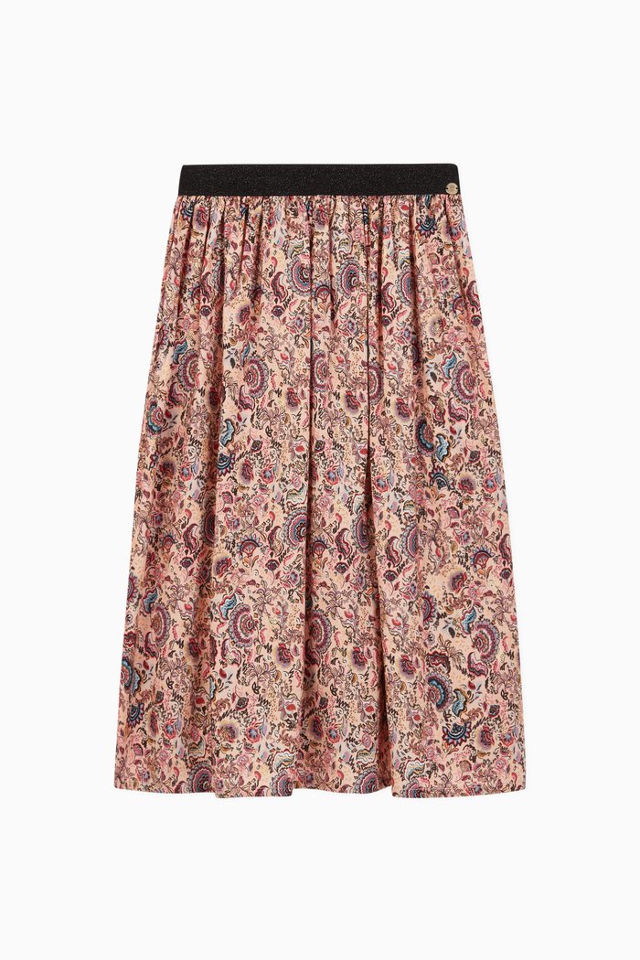

Paisley Print Long Skirt, Pink