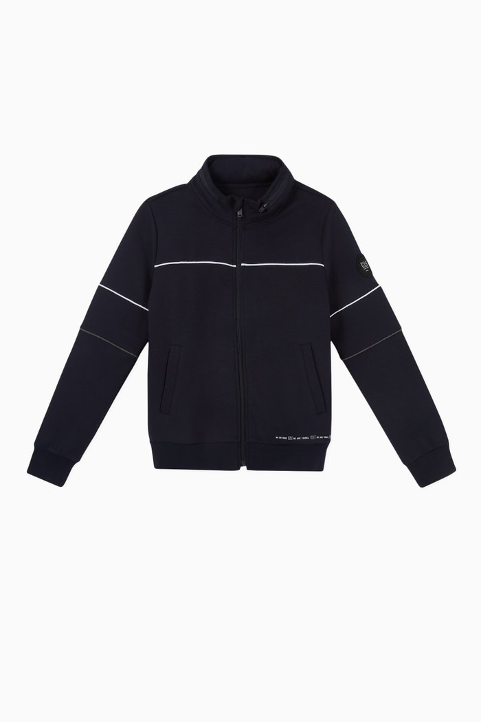 

Hooded Cardigan in Cotton, Blue