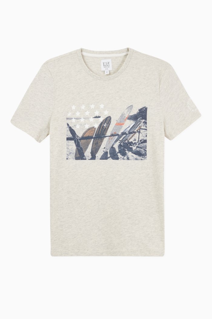 Surf Flag Jersey T-shirt, Grey