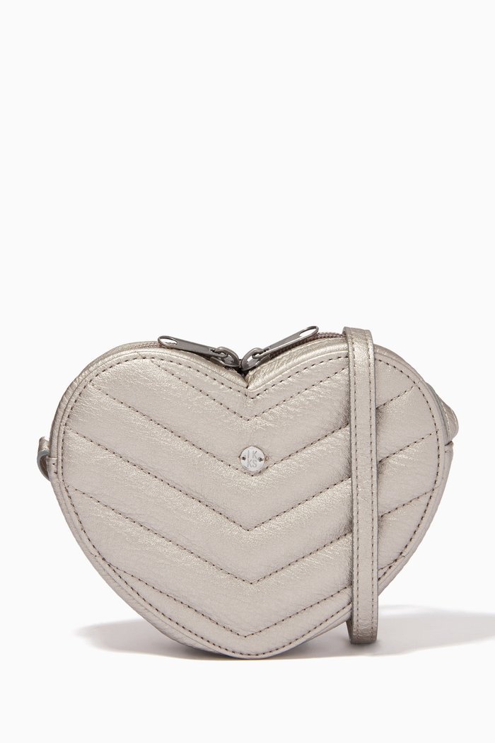 

Tachist Print Heart Shape Bag, Pink