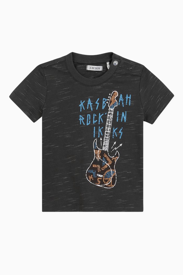 

Faded Guitar Print Jersey Tshirt, Grey
