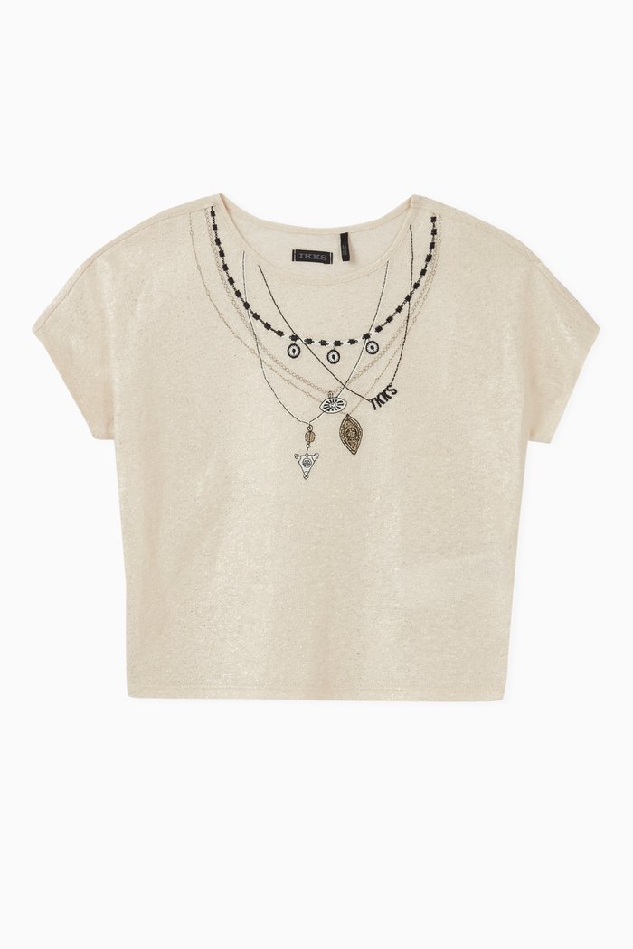 

Necklace Embroidery Ecru T-shirt, Neutral