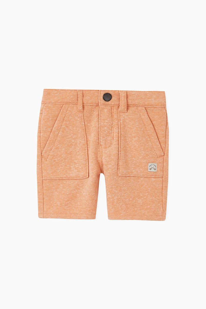 

Faded Sweatshirt Fabric Bermuda Shorts, Orange