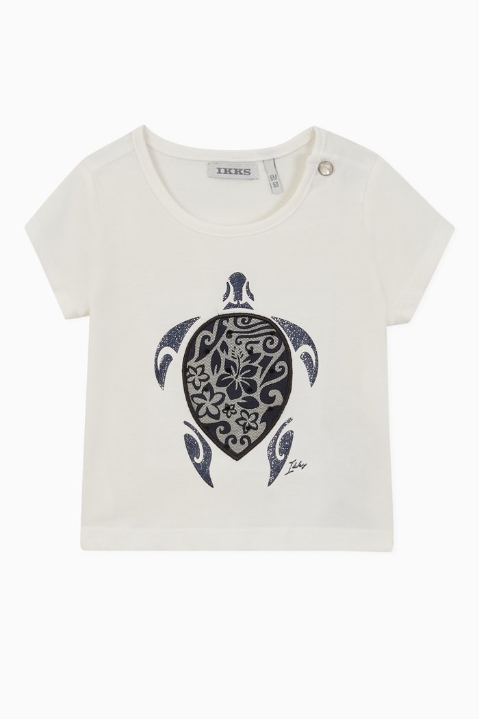 

Tortoise Print Jersey T-shirt, White