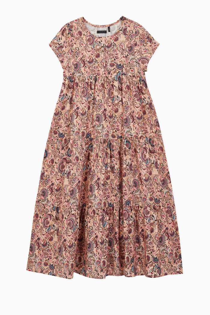

Paisley Print Long Dress, Pink