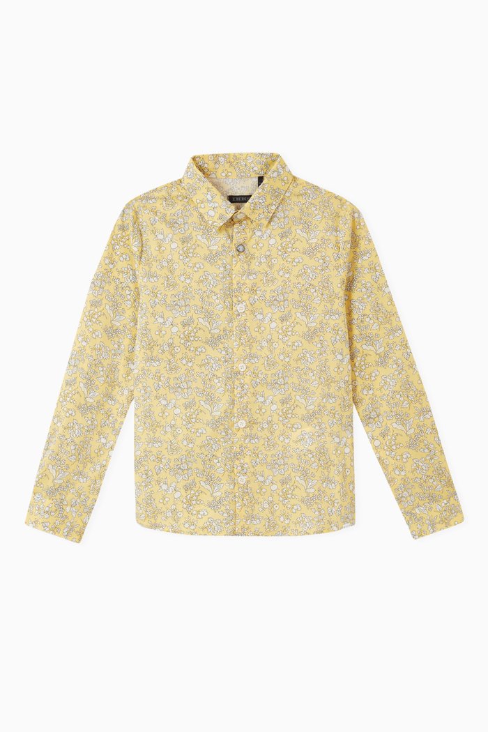 Floral Print Shirt, Yellow