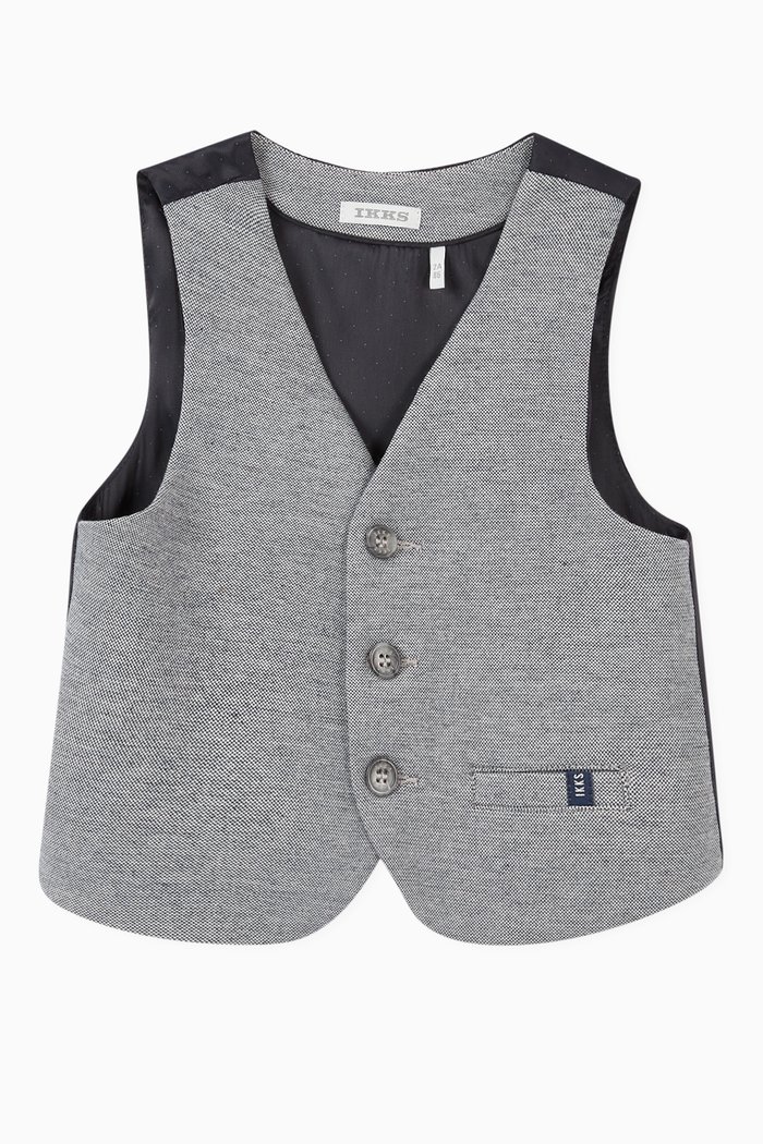 

Colour Block Cotton Waistcoat, Blue