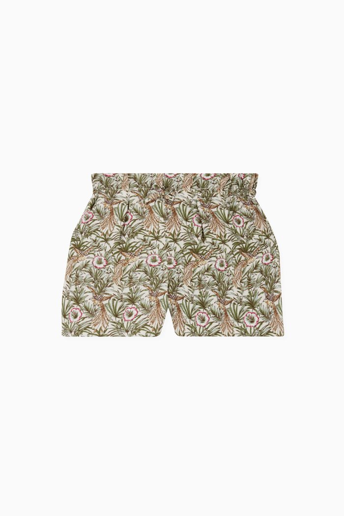 

Jungle Print Flowing Shorts, Neutral