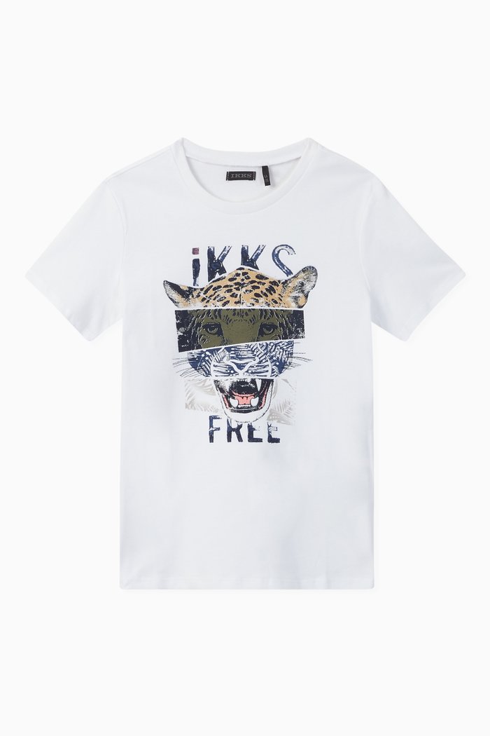 

Optical White Leopard Graphic T-shirt