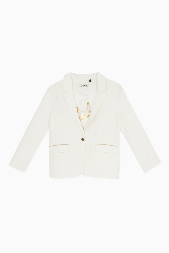 

Suit Jacket in Cotton Linen, White
