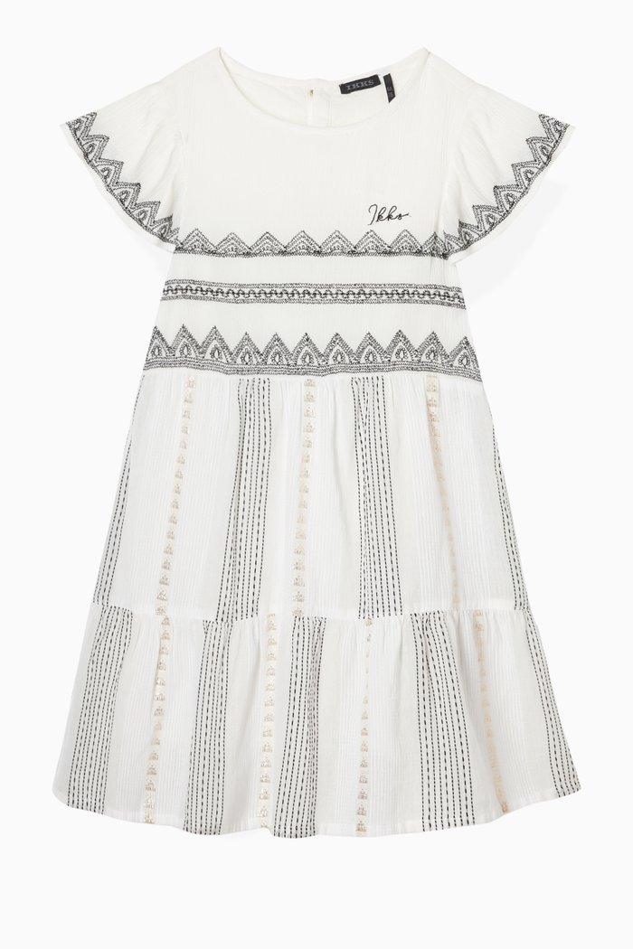 

Ethnic Embroidery Ecru Dress, Neutral