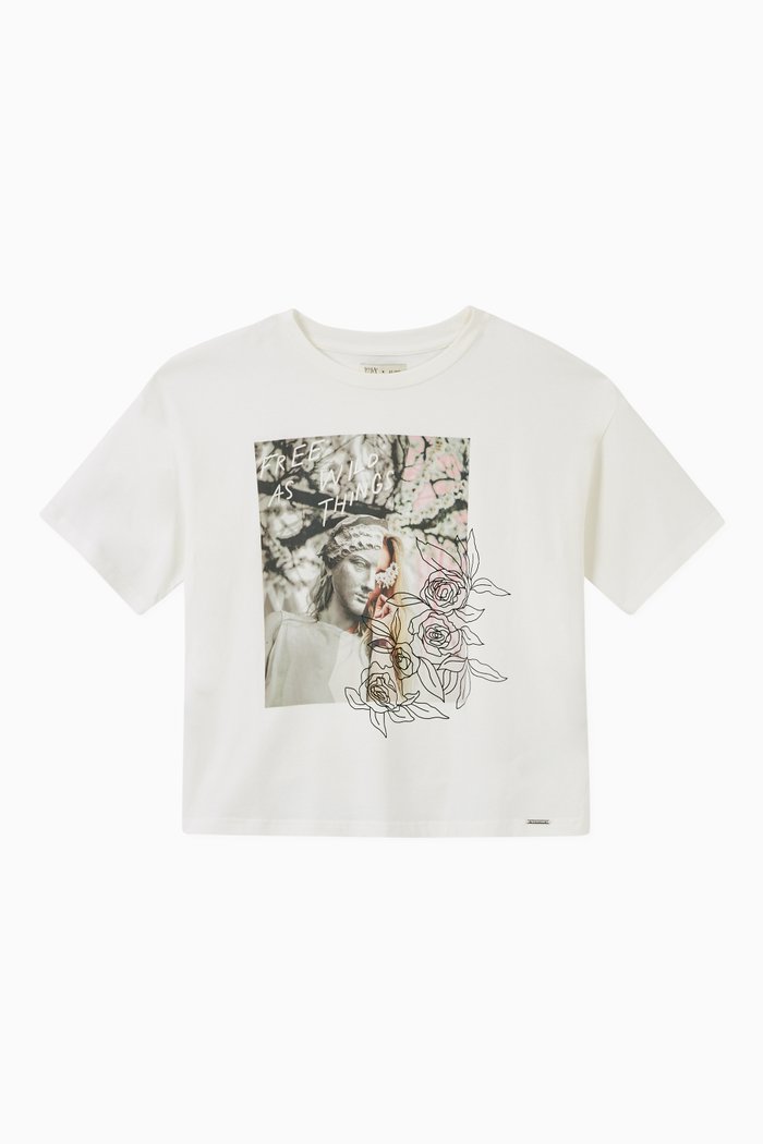 

Floral Print T-shirt, White
