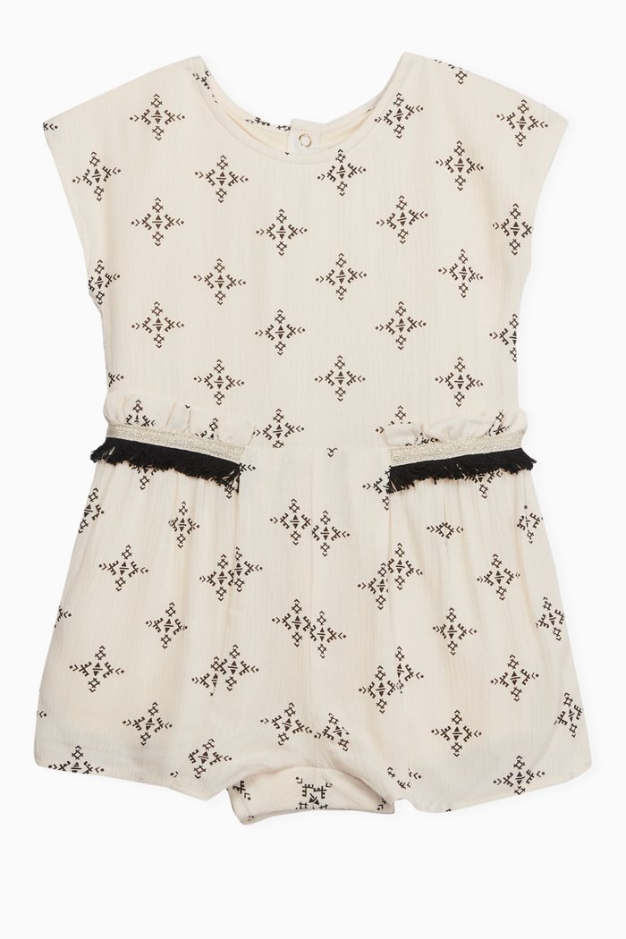 

Ethnic Graphic Print Playsuit, Neutral