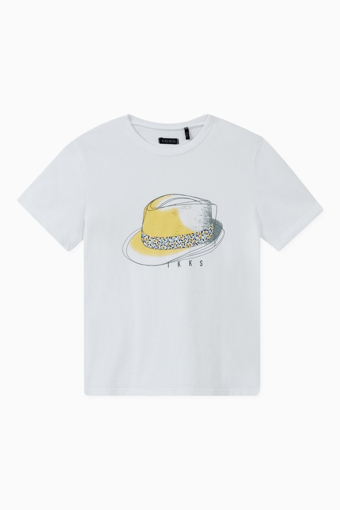 

Hat Print T-Shirt, White