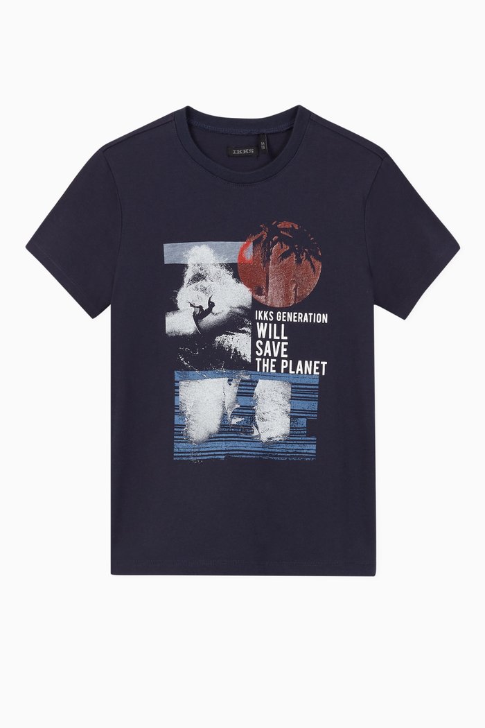 

Surfer Graphic Print Jersey T-shirt, Blue