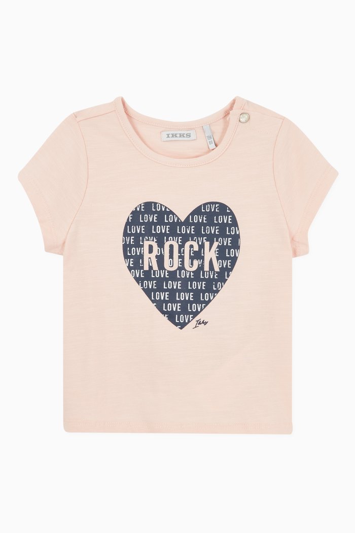 

Heart Slogan Jersey T-shirt, Pink