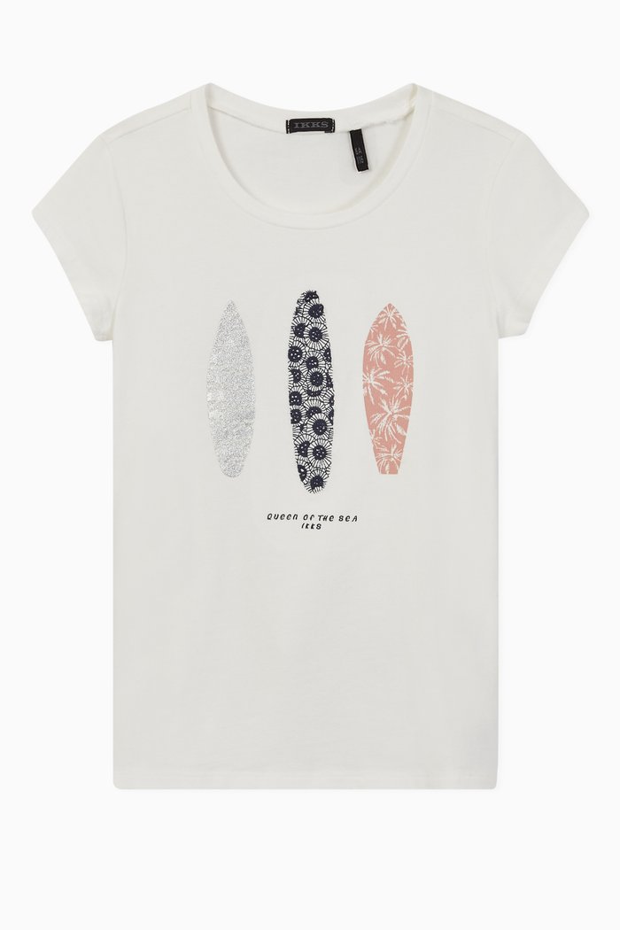 

3 Surfboards Graphic Jersey T-shirt, White