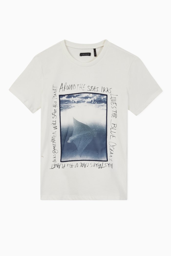 

Stingray Textured Print T-shirt, White