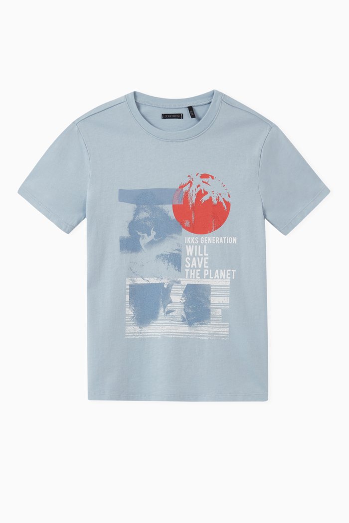 

Surfer Graphic T-Shirt in Cotton, Blue