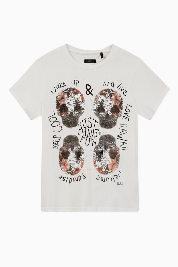

4 Skulls Jersey T-shirt, White